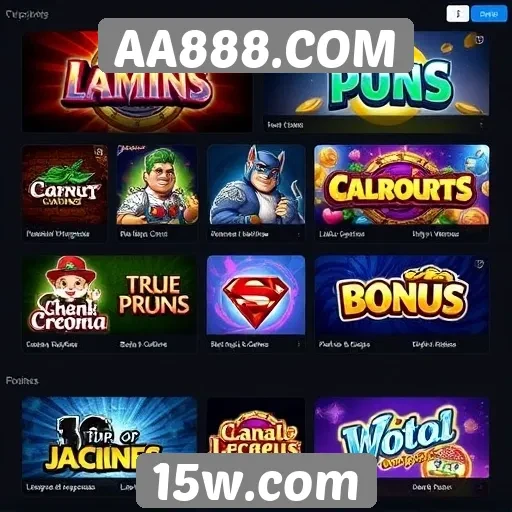 Jogos disponíveis em AA888.COM e suas categorias